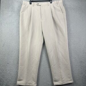 Perry Ellis Portfolio Folio-Flex Mens Dress Pants 44X30 Beige Pleated Pocket NEW